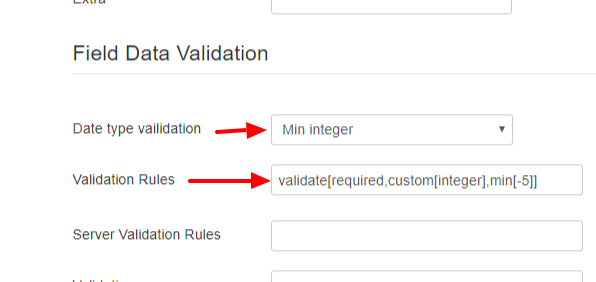 Client Side Validation Settings