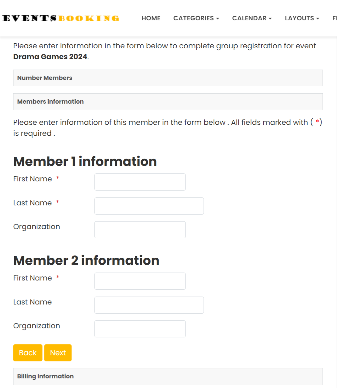 Group Registration Form