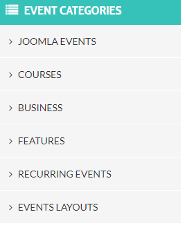 Events Booking - Event Categories
