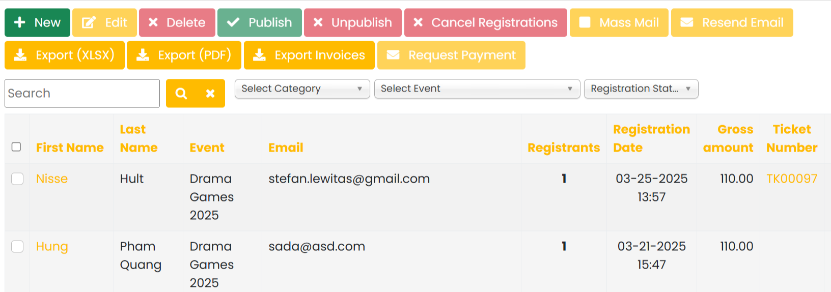 frontend-registrants-management