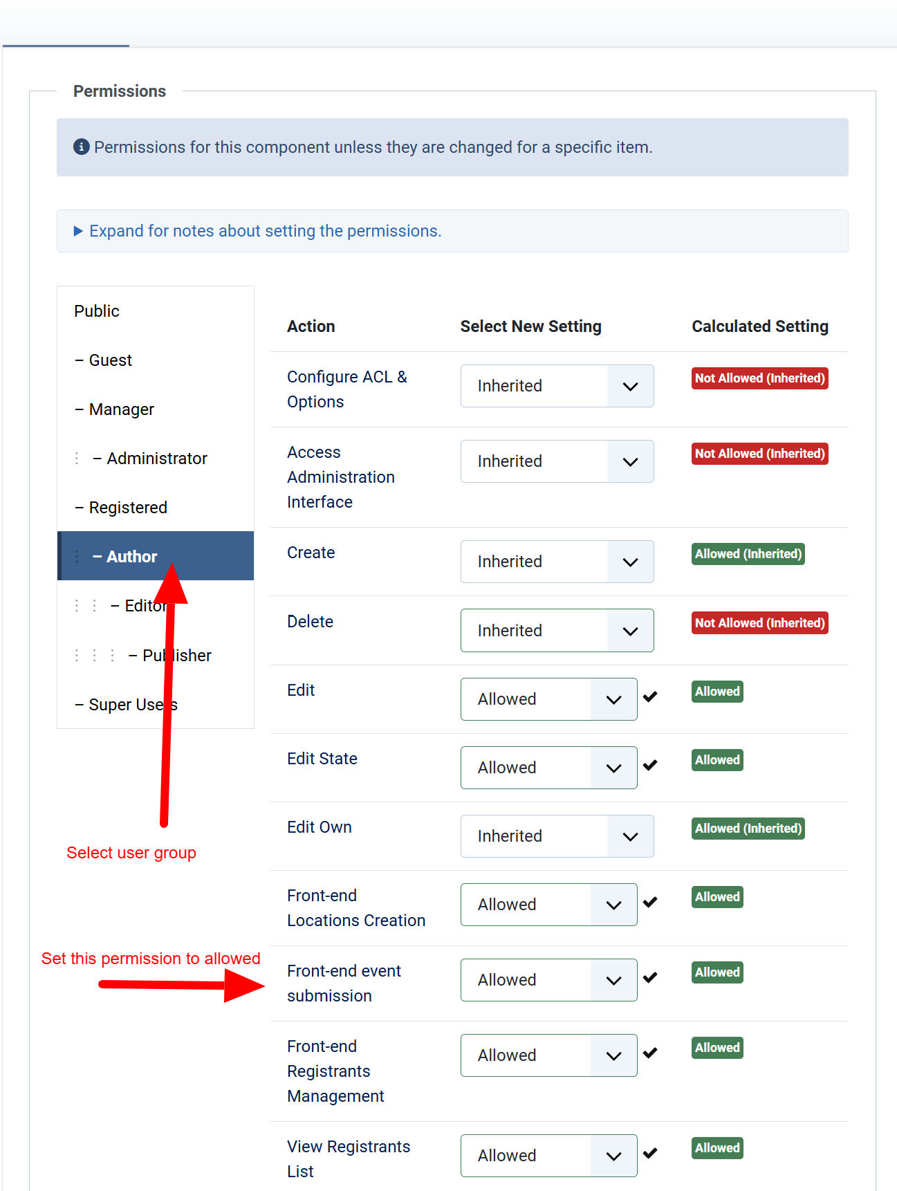 frontend-submit-event-permissions