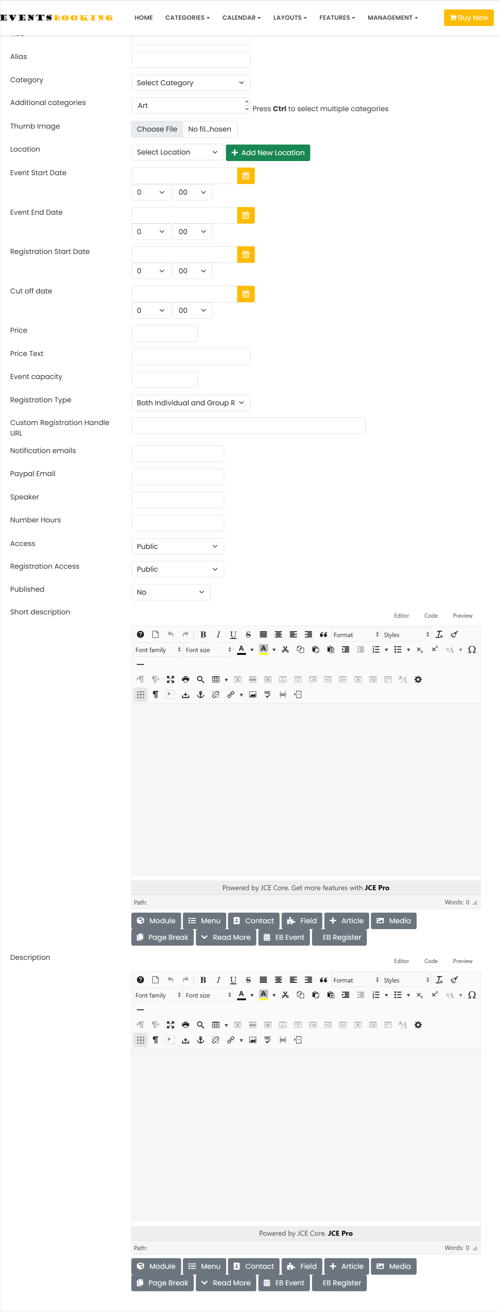 frontend-submit-event-simple-layout
