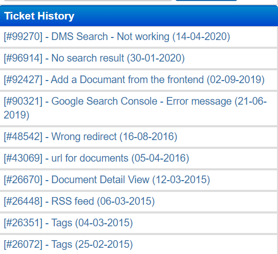 Tickets History