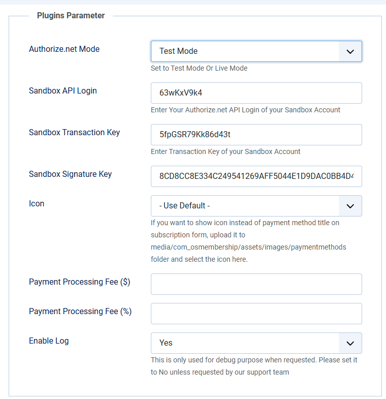 authorize.net_plugin_parameters authorize.net_plugin_parameters