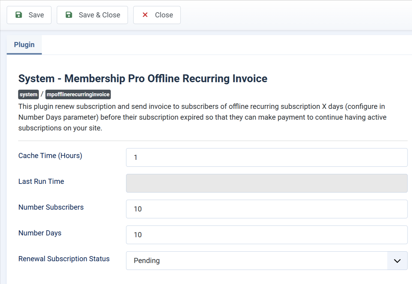 Offline Recurring Invoice
