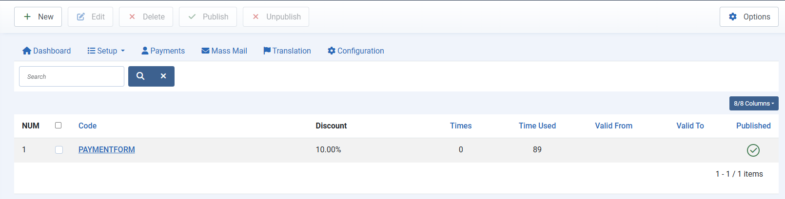 Coupons Management